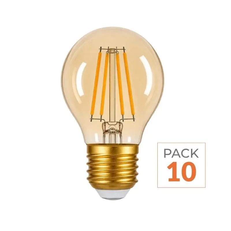 Ampoule LED E27 Filament 4W G45 240° Dimmable - Pack de 10