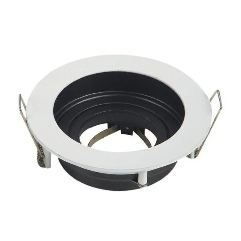 Support Spot Encastrable GU10 Orientable Rond Blanc\\/Noir