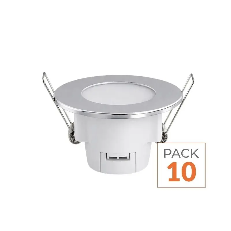 Pack de  10 - Spot LED Etanche 5W Rond Encastrable ALU IP65