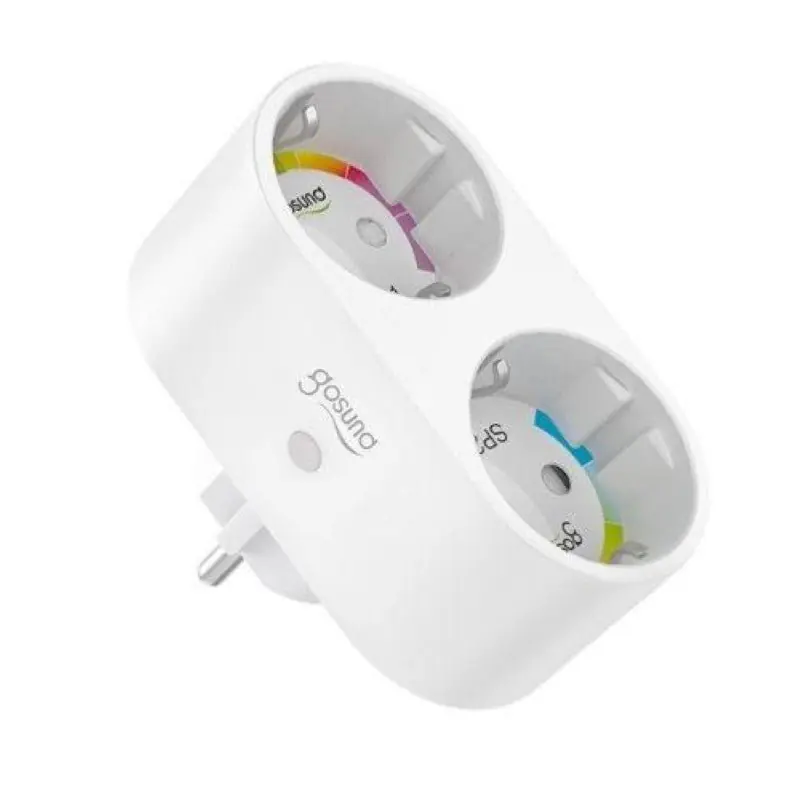 Prise Double Connectée Intelligente WiFi 2.4GHz 15A Blanche