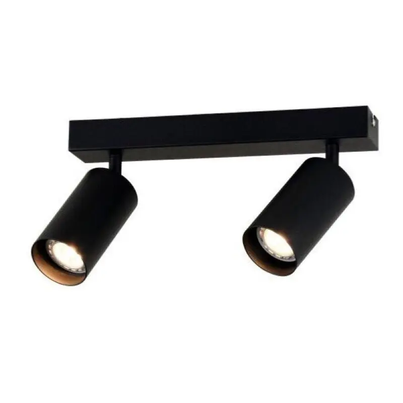Plafonnier 2 Spots Orientables Noir pour Ampoule GU10