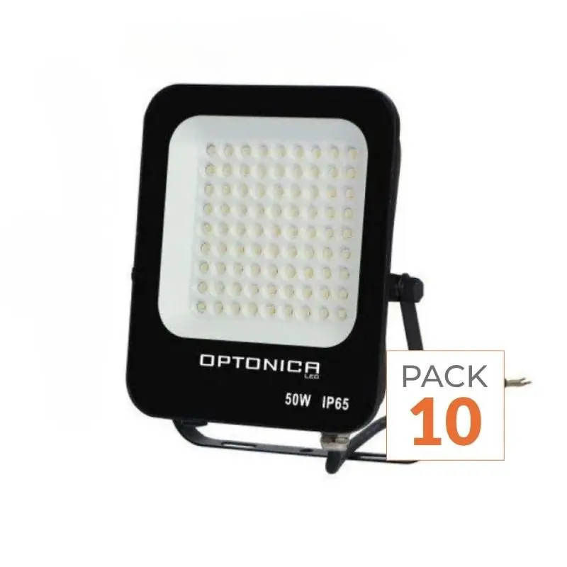 Pack de  10 - Projecteur LED Extérieur SMD 50W IP65 Noir