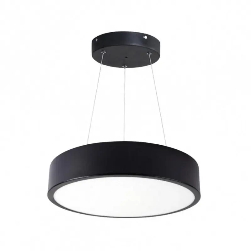 Kit Plafonnier LED Noir 18W 25cm avec Kit de Suspension