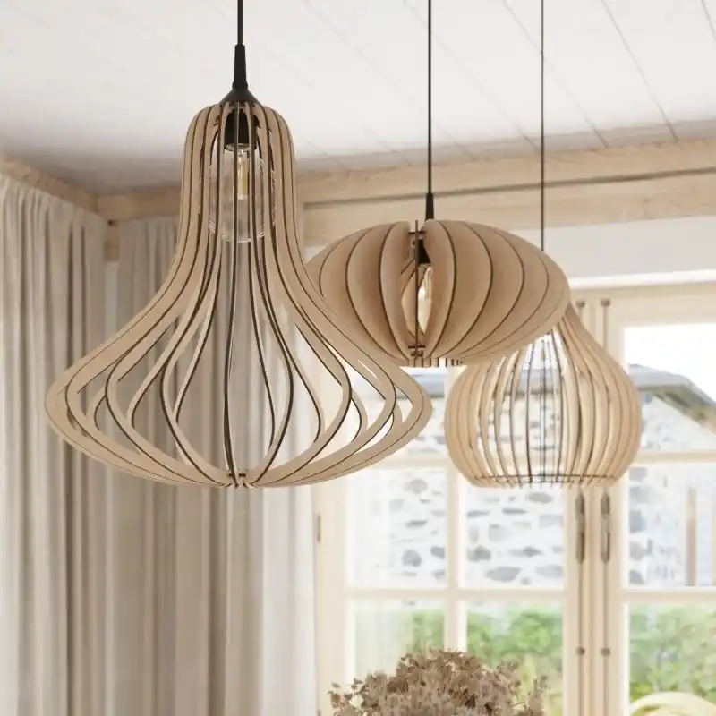 Suspension Bois Poire pour Ampoule E27