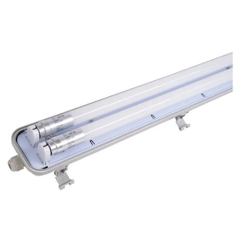 Kit de Réglette LED étanche Double IP65 + 2 Tubes T8 120cm 18W