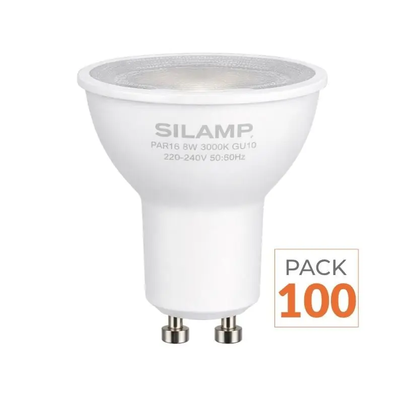 Ampoule LED GU10 Dimmable 8W 220V SMD2835 PAR16 60° - Pack de 100