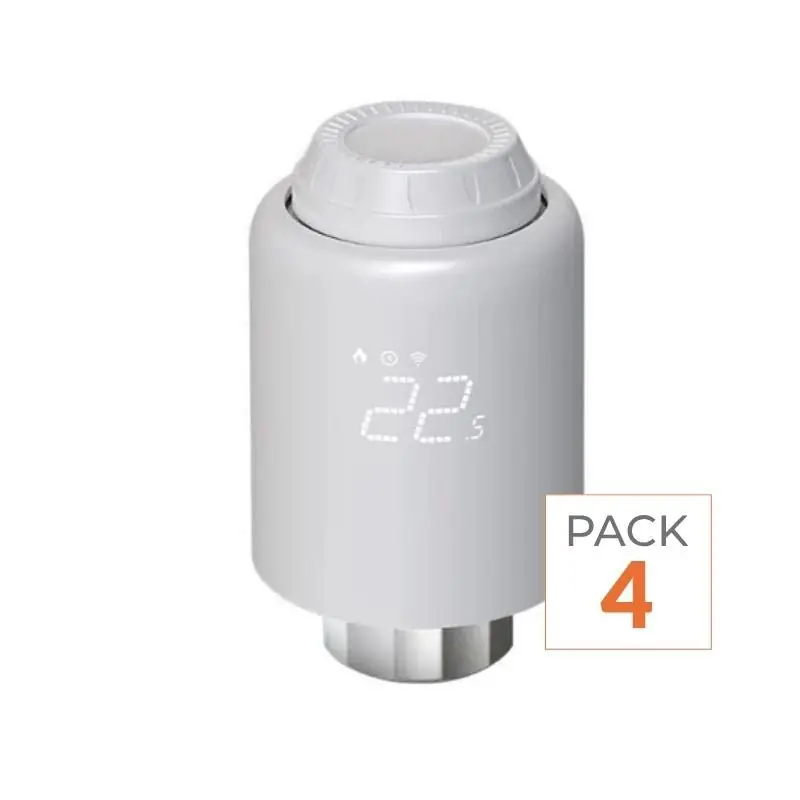 Tête Thermostatique Connectée ZigBee Universelle (Lot de 4)