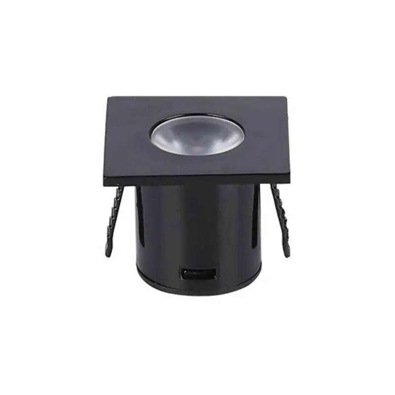 Mini Spot LED Encastrable 1W 90° carré Noir
