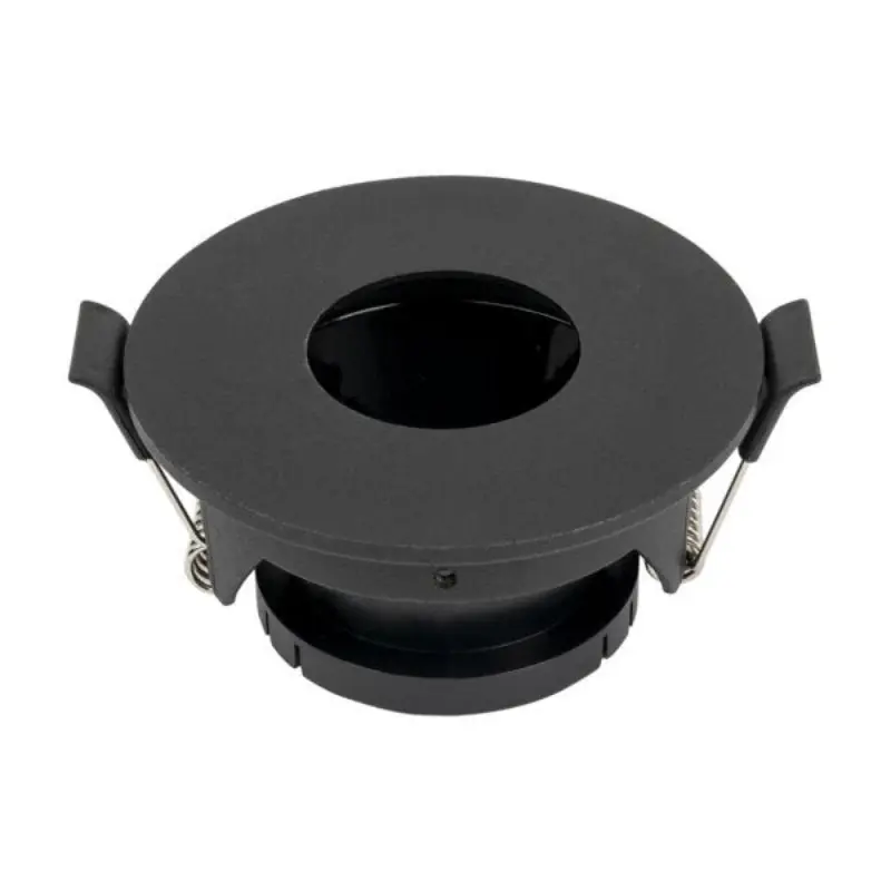 Support Spot Aluminium GU10 LED Rond Noir Orientable ø83 mm
