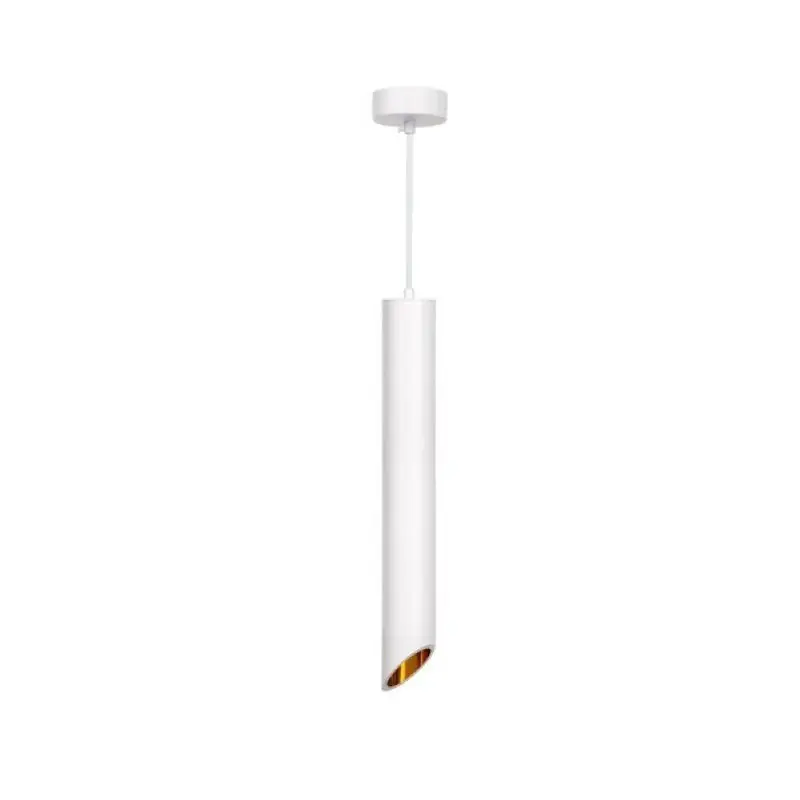 Suspension Luminaire Biseautée GU10 IP20 50cm Blanc \\/ Or