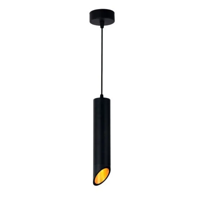 Suspension Luminaire Biseautée GU10 IP20 30cm Noir \\/ Or
