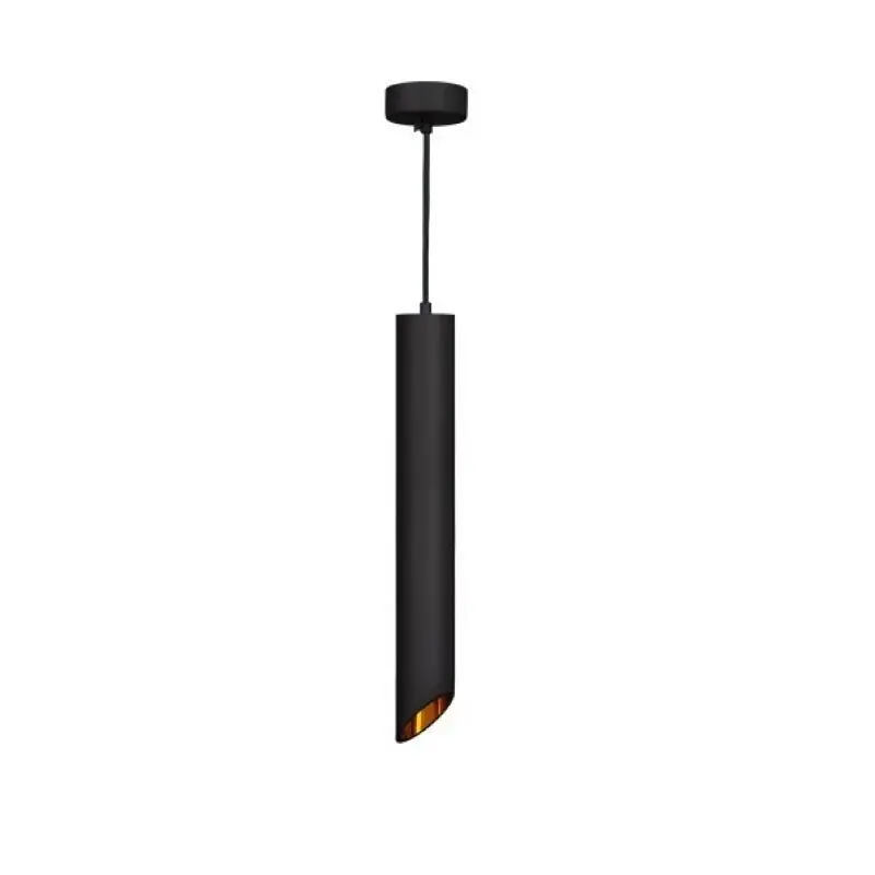 Suspension Luminaire Biseautée GU10 IP20 50cm Noir \\/ Or