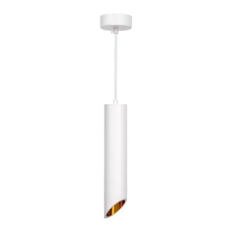 Suspension Luminaire Biseautée GU10 IP20 30cm Blanc \\/ Or