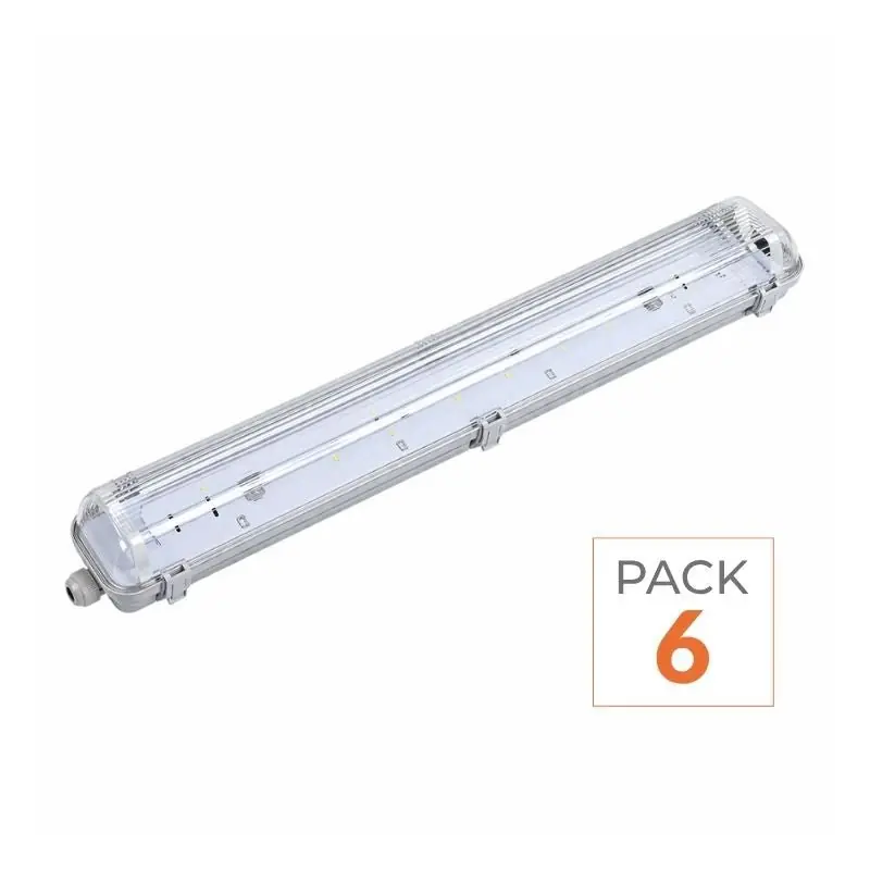 Kit de Réglette LED IP65 + 2 Tube Néon LED 150cm T8 22W - Pack de 6