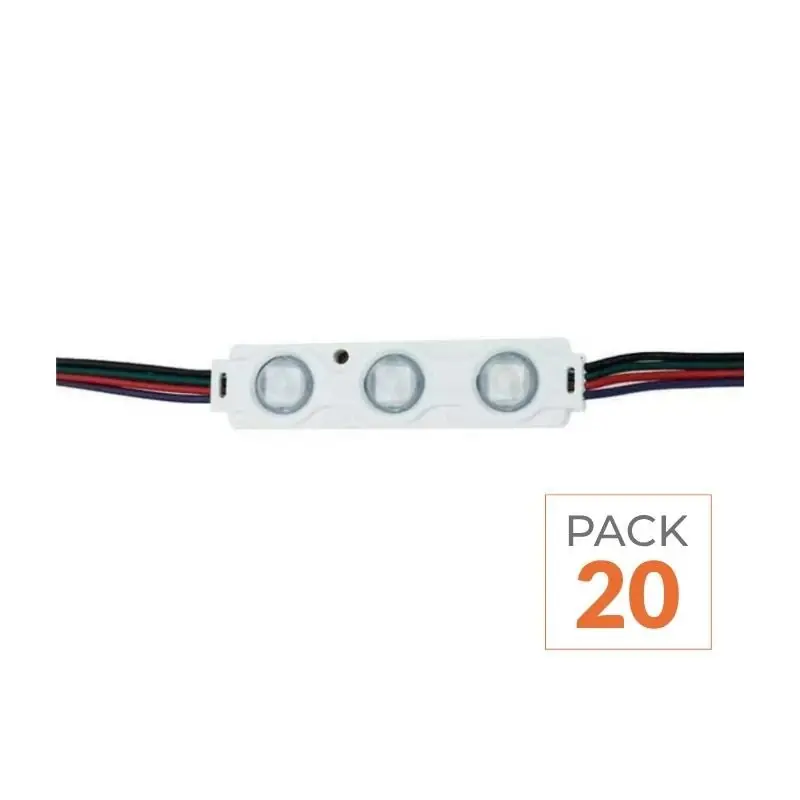 Module LED 1.44W RGB SMD 2835 12V IP65 pour Enseigne Commerciale - Pack de 20