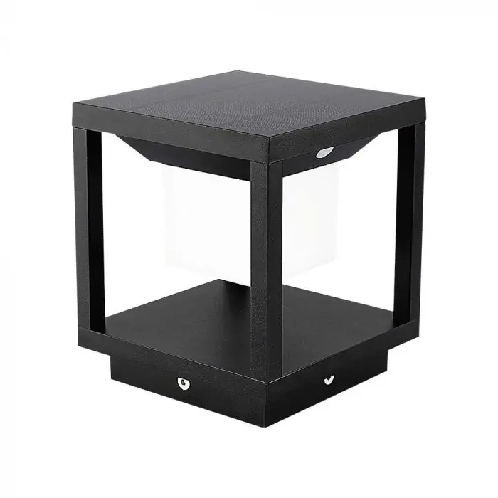 Balise Solaire Design Noire 2W IP65 Avec Détecteur de Mouvement
