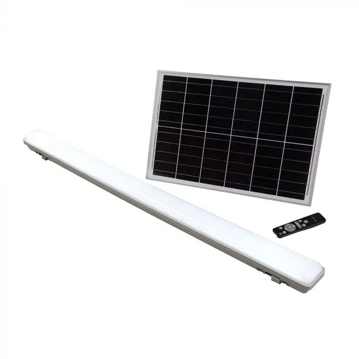 Réglette Solaire LED 120cm 18W IP65 CCT (Panneau Solaire + Télécommande Inclus) - 3000K\\/4000K\\/6500K