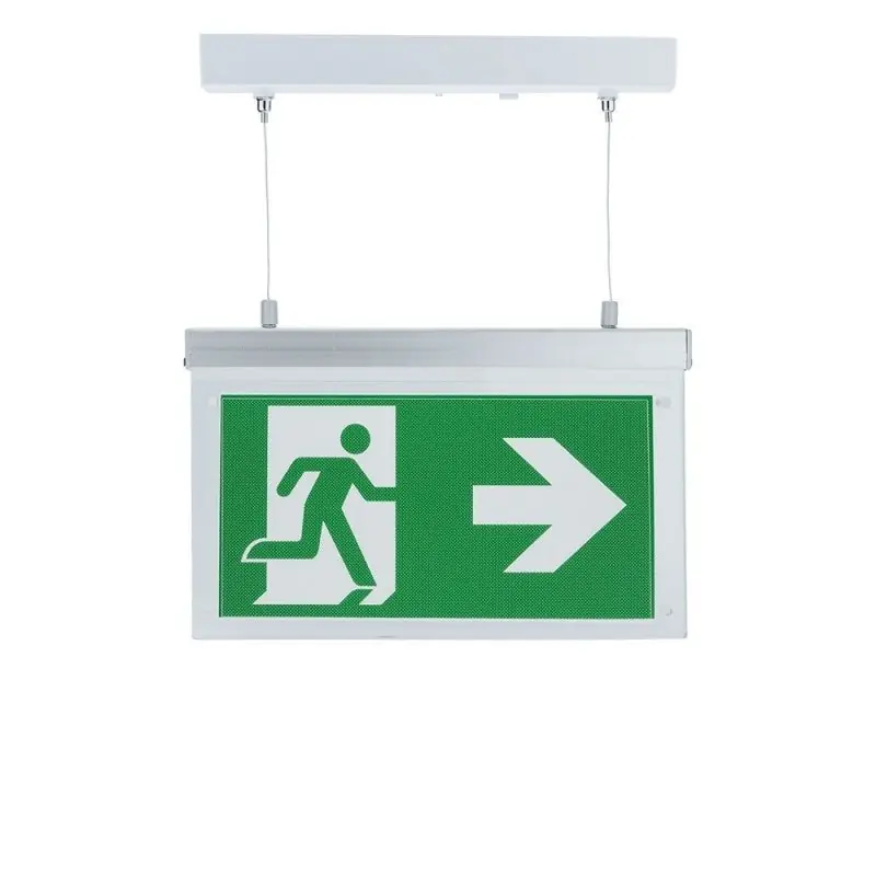 Bloc de secours BAES LED Suspendu à Fixer 2W 3h Batterie avec Pictogrammes