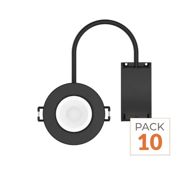 Spot Encastrable 6W Dimmable CCT IP65 NOIR - 3000K\\/4000K\\/6500K - Pack de 10