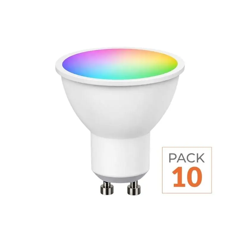 Ampoule LED Connectée Wifi GU10 4.5W RGBW - Pack de 10
