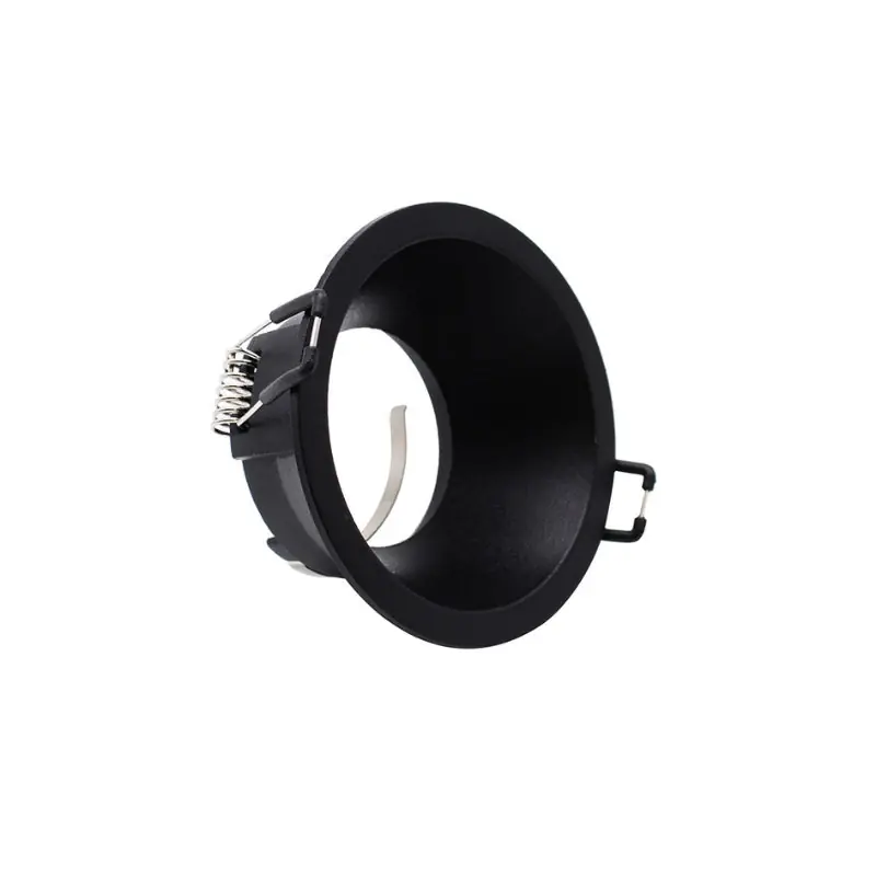 Support Encastrable Spot Rond Noir Mat pour Ampoule GU10