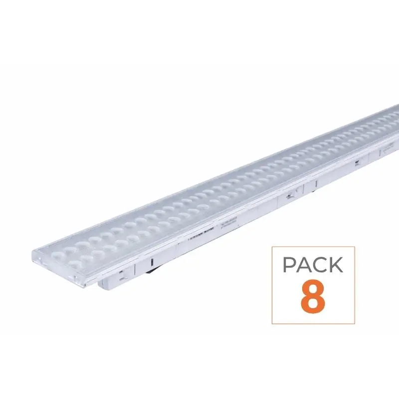 Spot Linéaire LED sur Rail Triphasé 150cm Blanc - Puissance Ajustable CCT - 3000K\\/4000K\\/6000K - Pack de 8