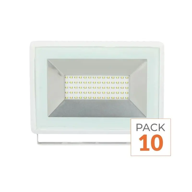 Projecteur LED Extérieur 50W IP65 BLANC IK06 - Pack de 10