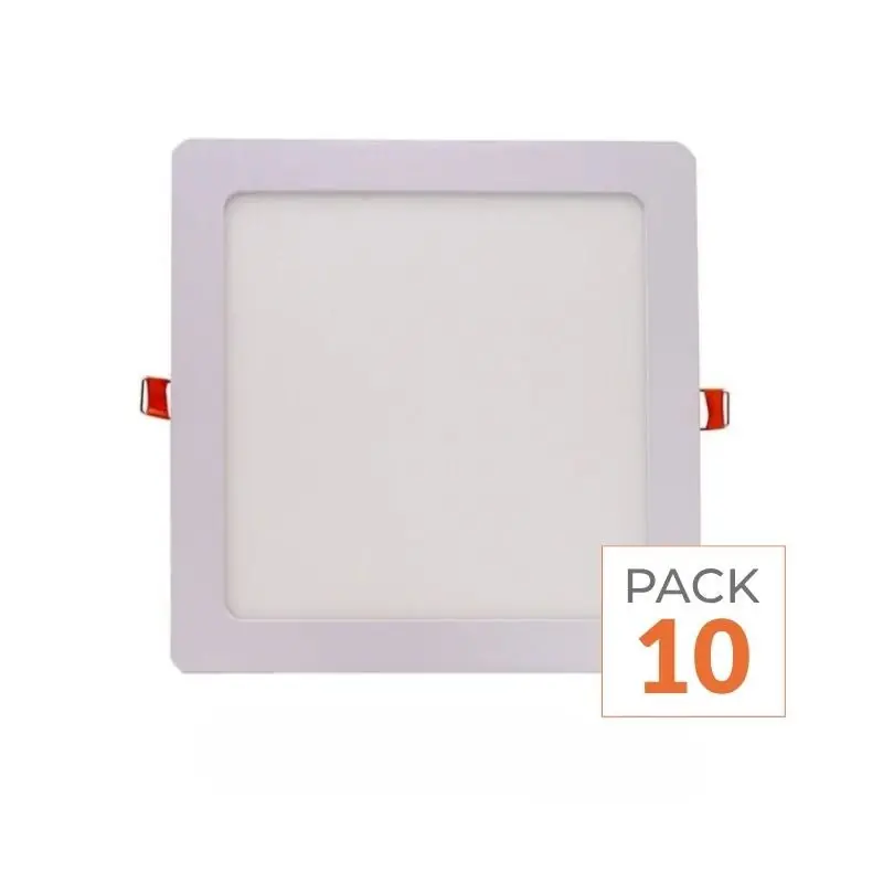 Spot LED Extra Plat Carré 12W Blanc CCT - 3000K\\/4000K\\/6000K - Pack de 10