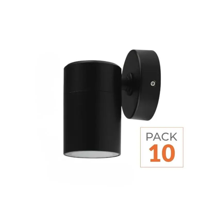Applique murale LED Noire IP65 GU10 - Pack de 10