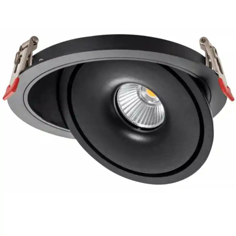 Spot LED Encastrable COB 30W Rond ø200mm Orientable CCT Noir - 3000K\\/4000K\\/6000K