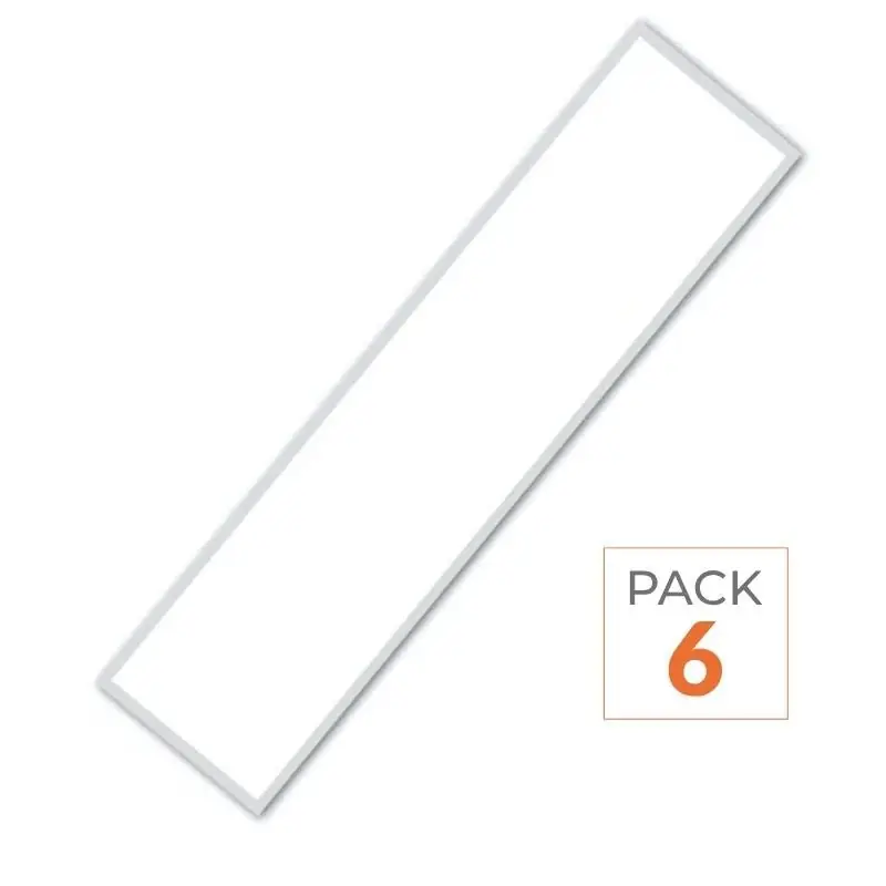 Pack de 6 - Panneau LED 120x30 40W 120lm\\/W Flicker Free Contour Blanc