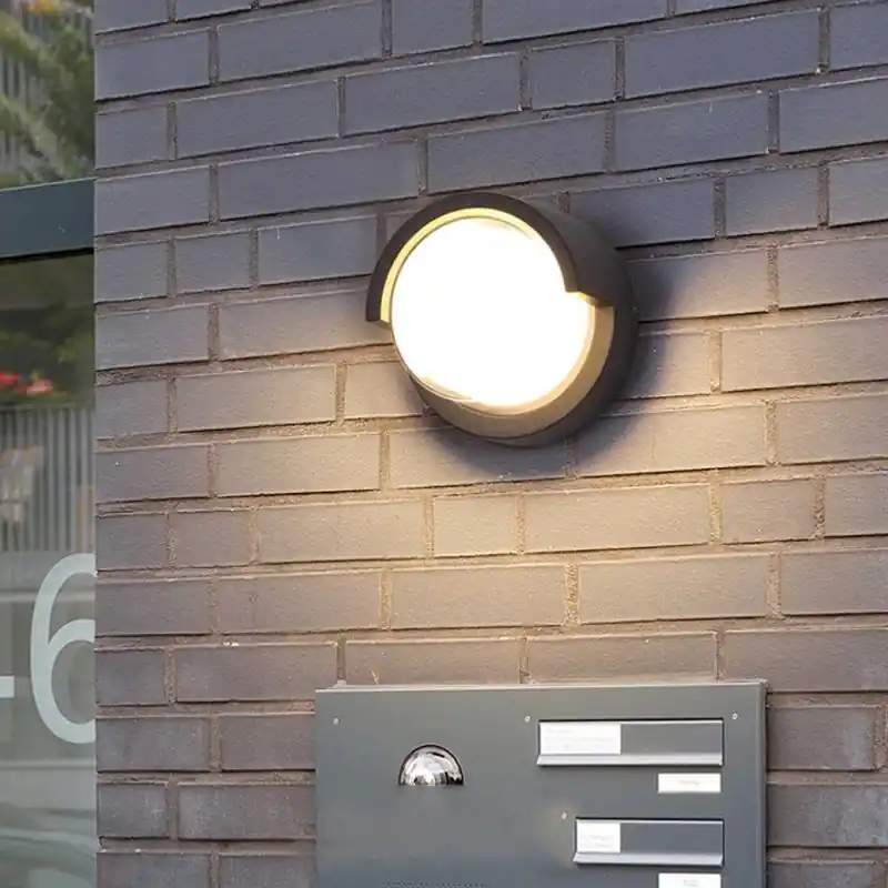 Applique Murale LED 15W Noire Ronde IP65 CCT avec Cache - 3000K\\/4200K\\/6400K