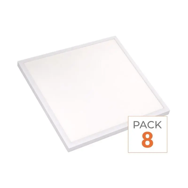 Panneau LED 28W 60x60 BLANC dimmable 150lm\\/W avec détecteur de mouvement + Télécommande - Pack de 8