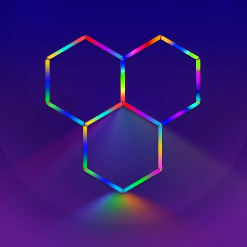 Kit 3 LED Hexagonal RGB 27W 110lm\\/w