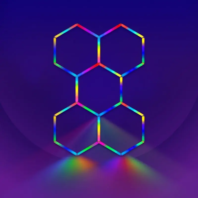 Kit 5 LED Hexagonal RGB 43W 110lm\\/w