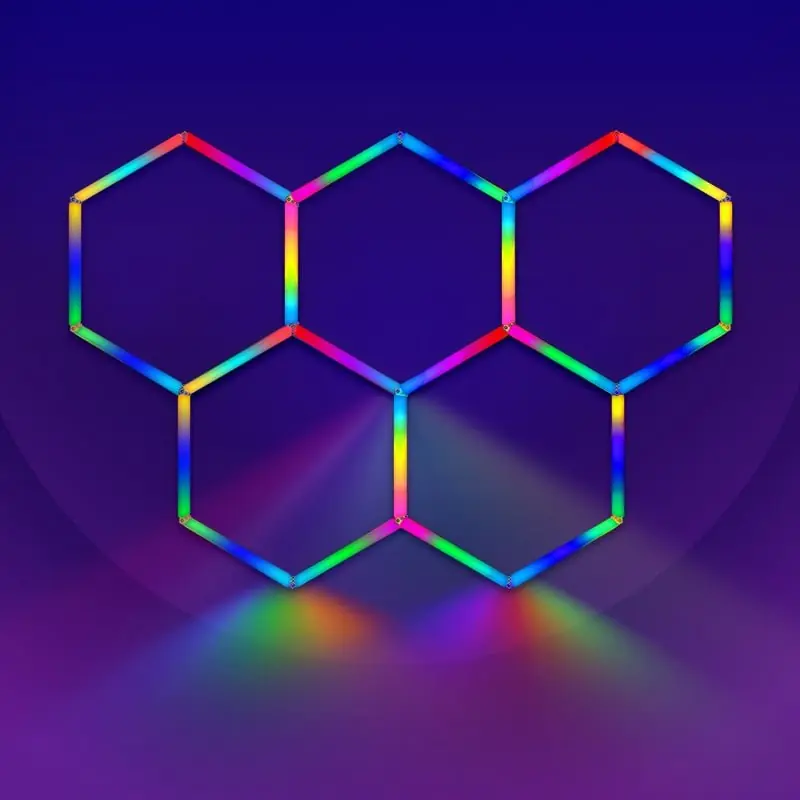 Kit 5 LED Hexagonal RGB 42W 110lm\\/w