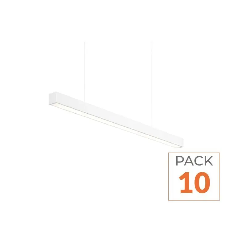 Suspension Linéaire LED 150cm 48W Interconnectable BLANC - Garantie 5 ans - Pack de 10