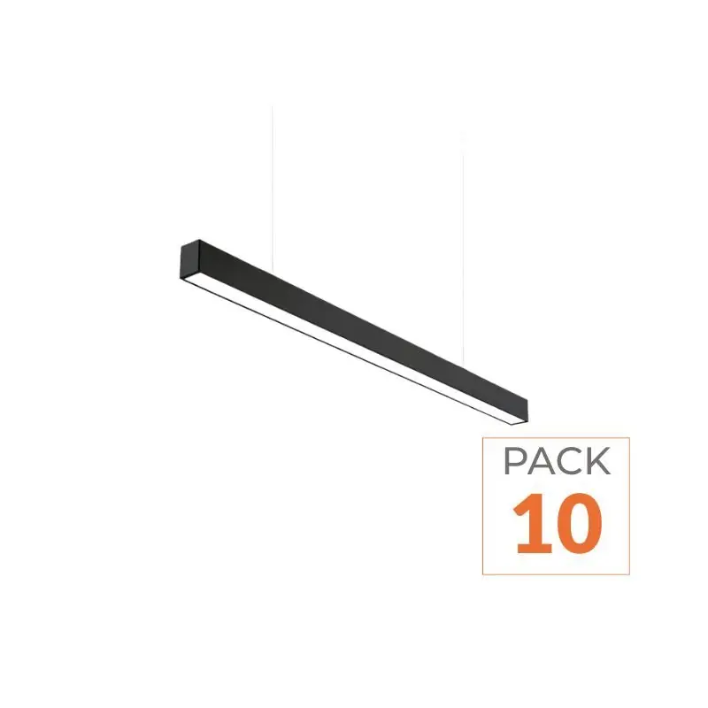 Suspension Linéaire LED 150cm 48W Interconnectable NOIR - Garantie 5 ans - Pack de 10