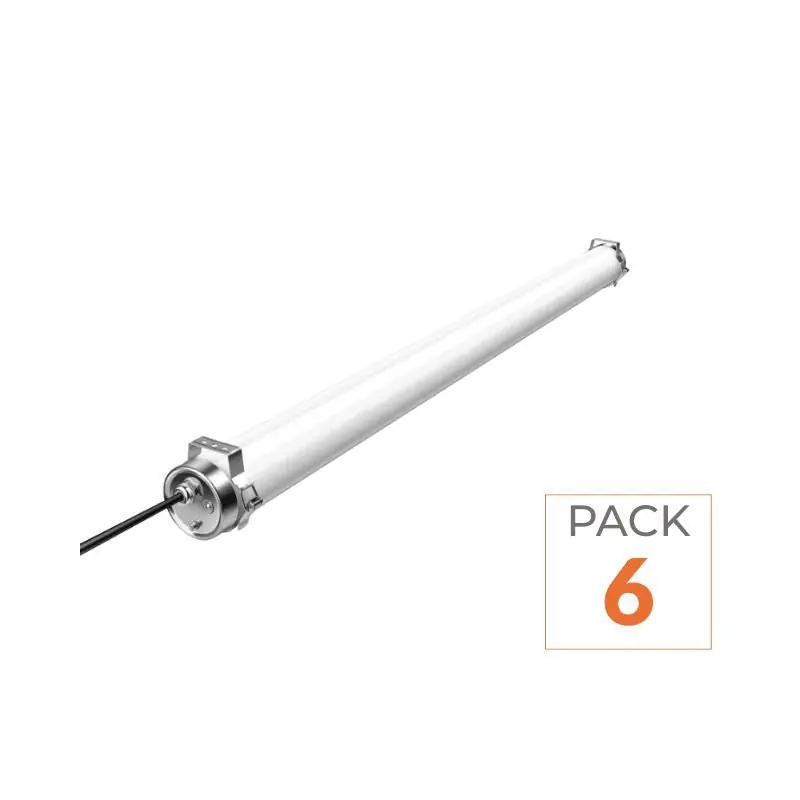 Pack de 6 - Réglette LED Étanche 120cm 40W IP69K - Garantie 5 ans