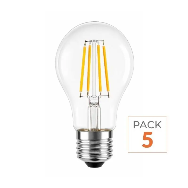 Ampoule LED E27 A60 3.8W Filament Classe Énergétique A 210lm\\/W - Pack de 15