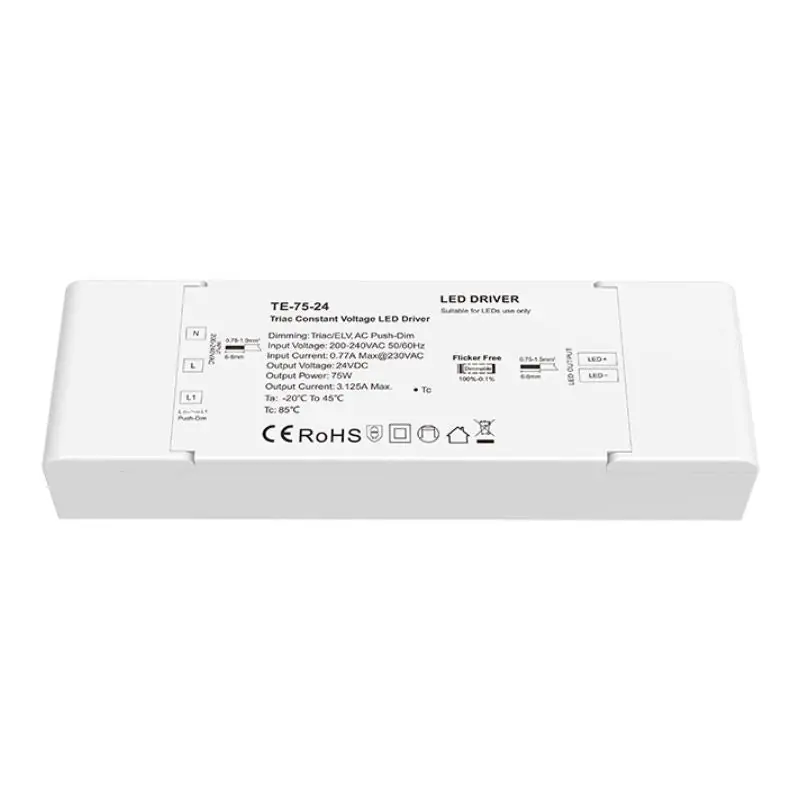 Transformateur LED 220V 24V 75W 3,125A TRIAC Dimmable \\/ Push Dim