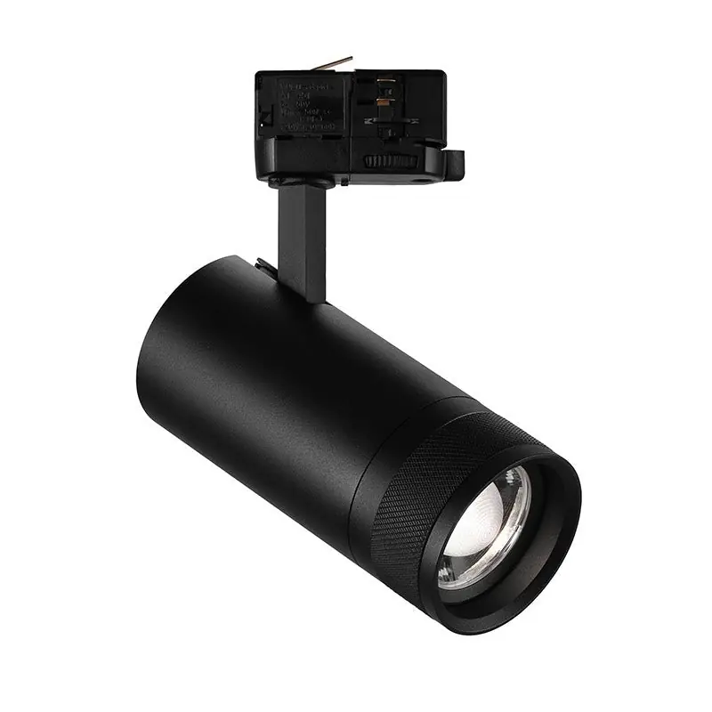 Spot LED sur Rail Noir Angle Ajustable Triphasé 30W 15-60° CCT TRIAC Dimmable - 3000K\\/4000K\\/6000K