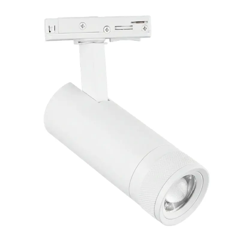 Spot LED sur Rail Blanc Angle Ajustable Monophasé 30W 15-60° CCT TRIAC Dimmable - 3000K\\/4000K\\/6000K