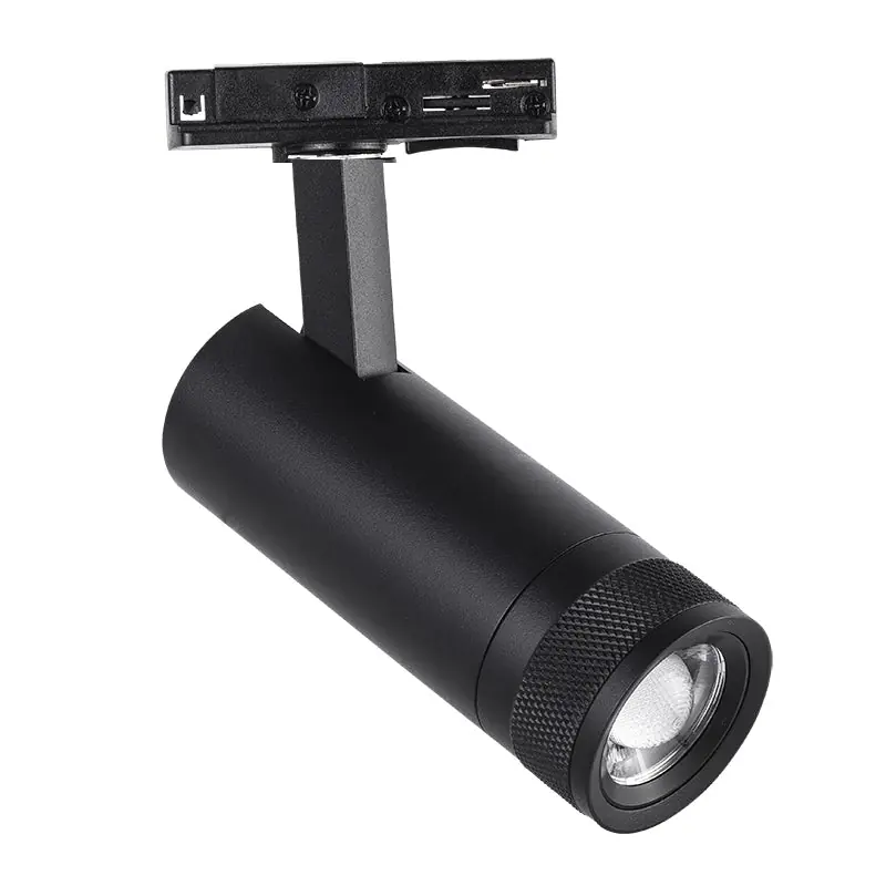 Spot LED sur Rail Noir Angle Ajustable Monophasé 30W 15-60° CCT TRIAC Dimmable - 3000K\\/4000K\\/6000K