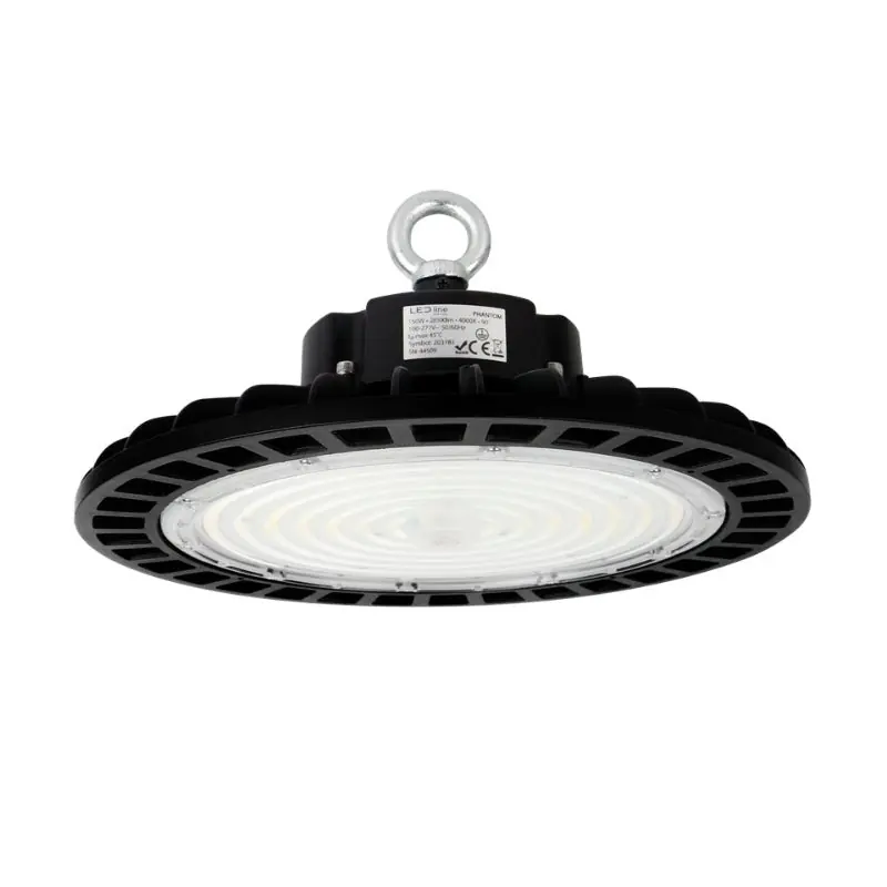 Cloche LED industrielle UFO 150W 175lm\\/W 120° IP65 CRI80 Noir DALI-2
