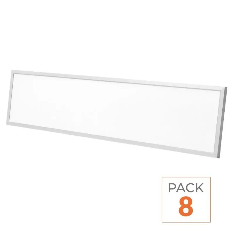 Panneau LED Backlit CCT 120x30cm 28W UGR<19 140lm\\/W Cadre Blanc - 3000K\\/4000K\\/6000K - Pack de 8