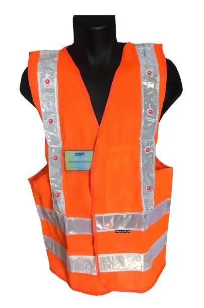 Gilet professionnel de sécurité orange à LED