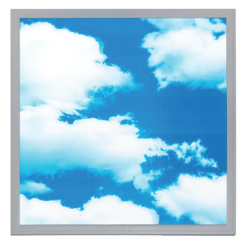 Dalle LED sérigraphiée motif ciel pour faux plafond de 600 x 600 mm