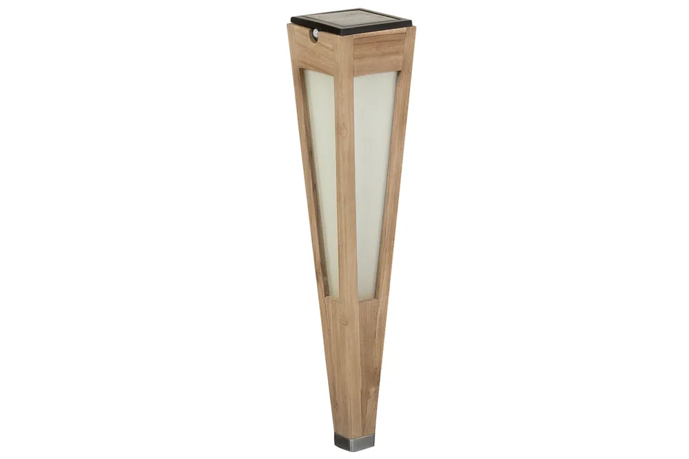 Torche solaire et rechargeable TECKA 52cm Teck vieilli