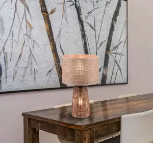 Lampe de table STRAW en osier